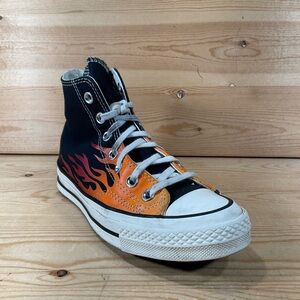 Converse Chuck 70 Hi Top Shoes Flames Men’s 4 Women 6 Black Orange Fire 165024C